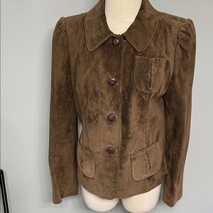 ATL Studio 4 Button Collared Suede Jacket size 10